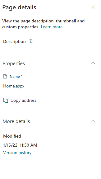 Page Metadata using share point Rest API